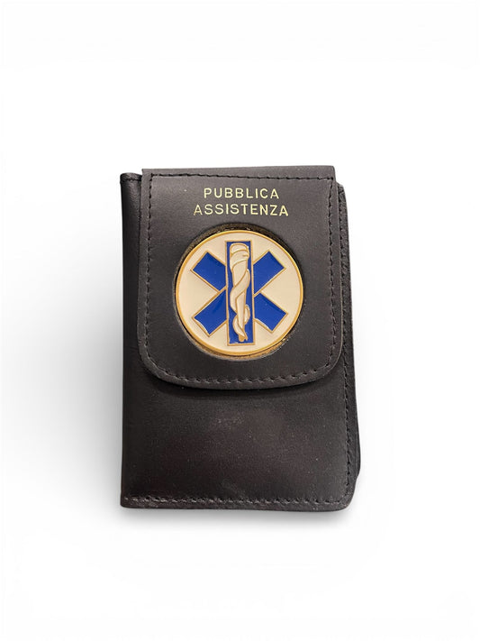 Portafoglio con placca pubblica assistenza