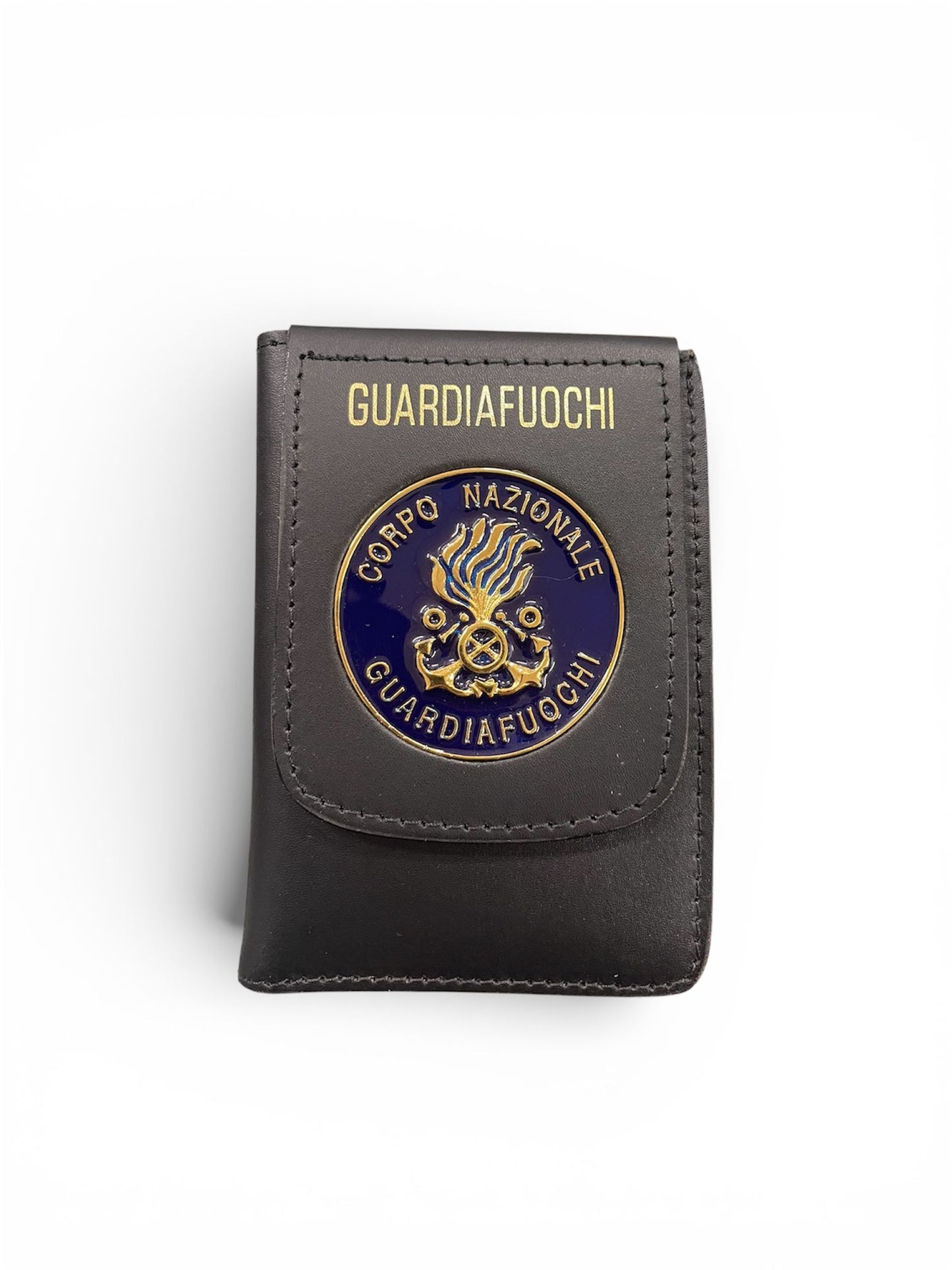 Portafoglio con placca guardiafuochi.